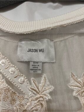 Jason Wu Cream Embroidered Sheer Blouse